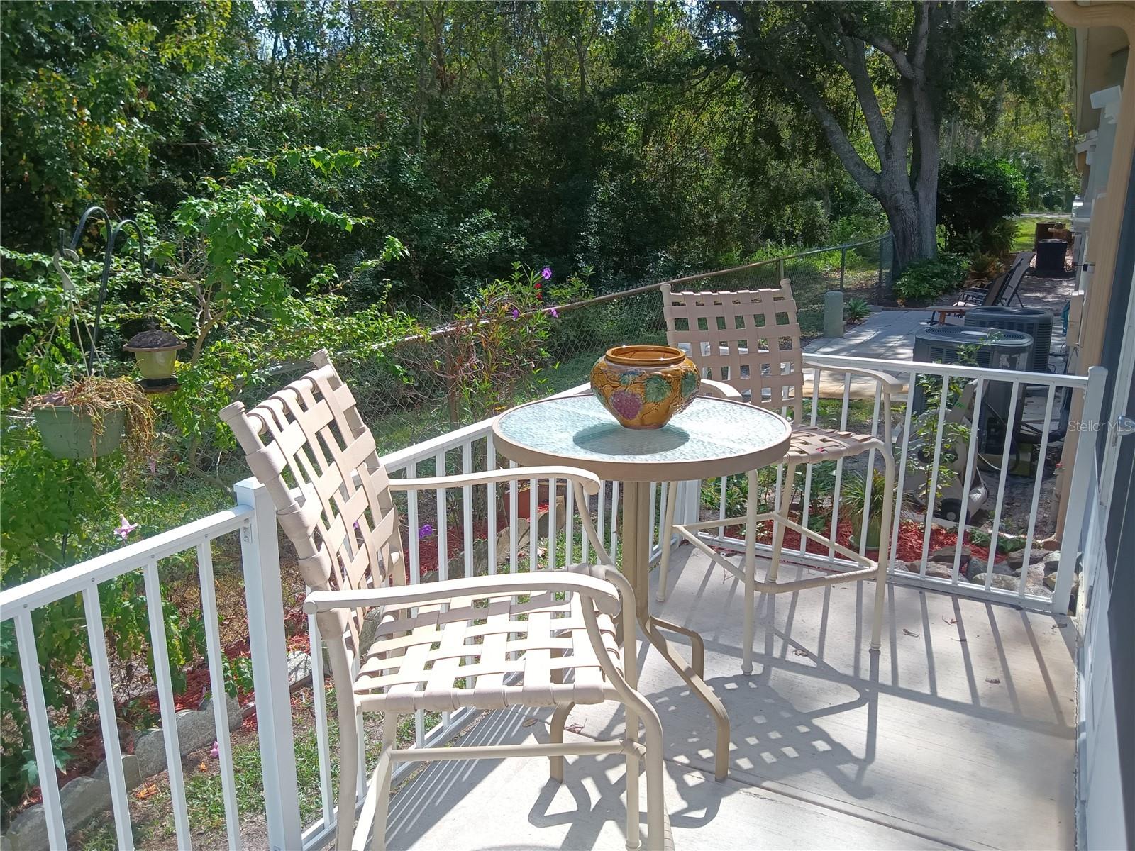 outdoor fenced patio