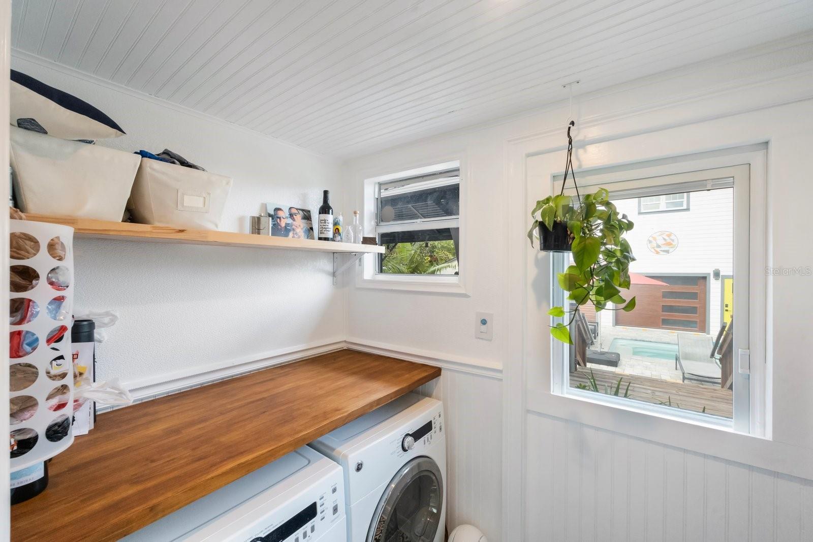 Laundry Room W/Folding Counter and Cabinets