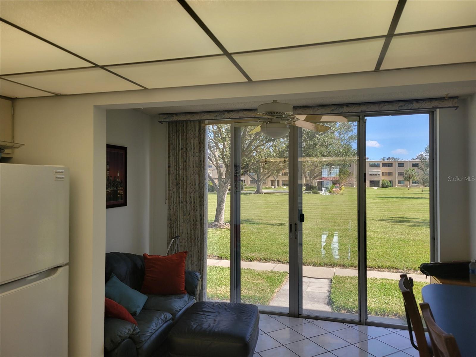 View of courtyard from kitchen