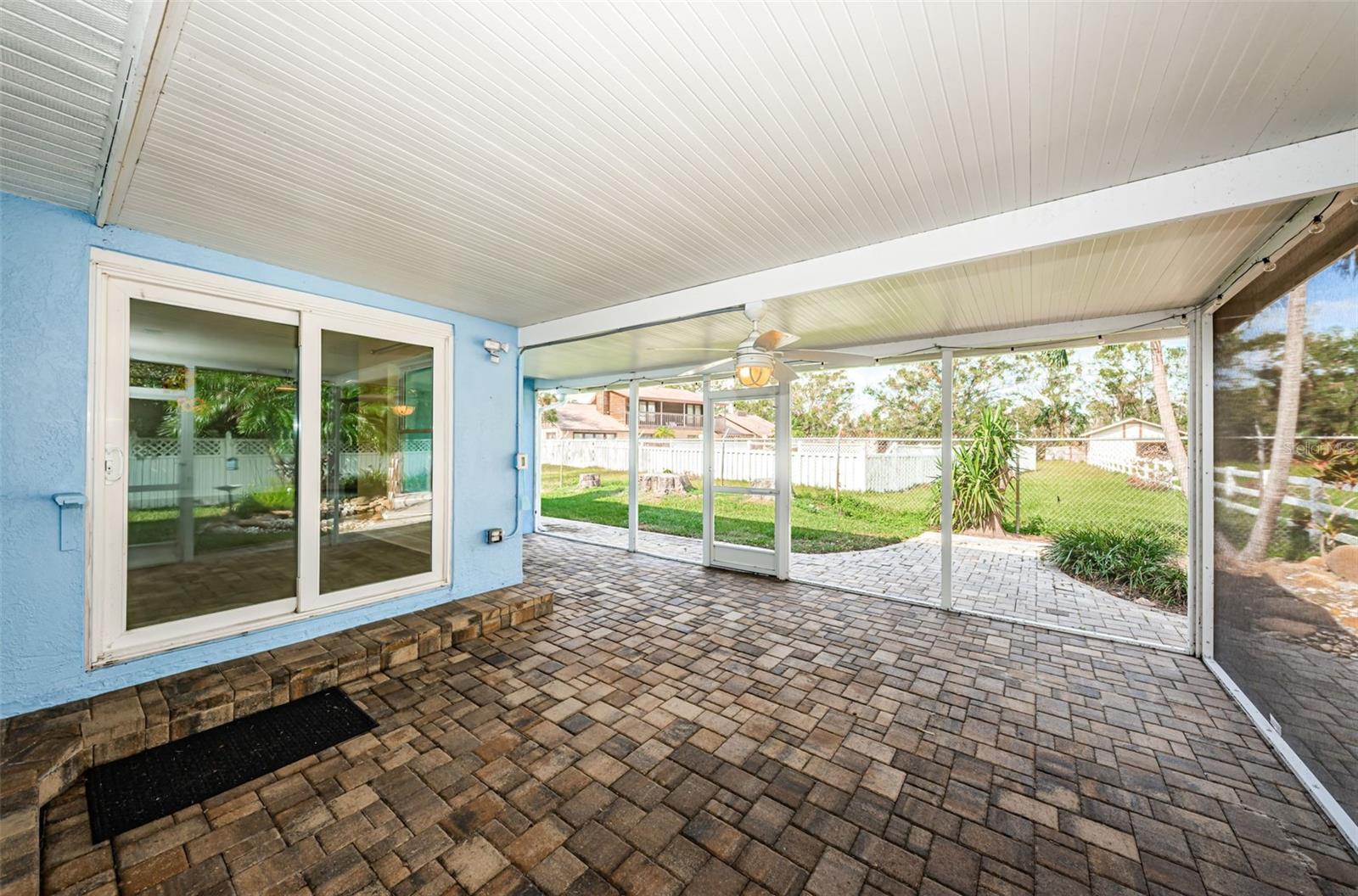 Large screened back porch