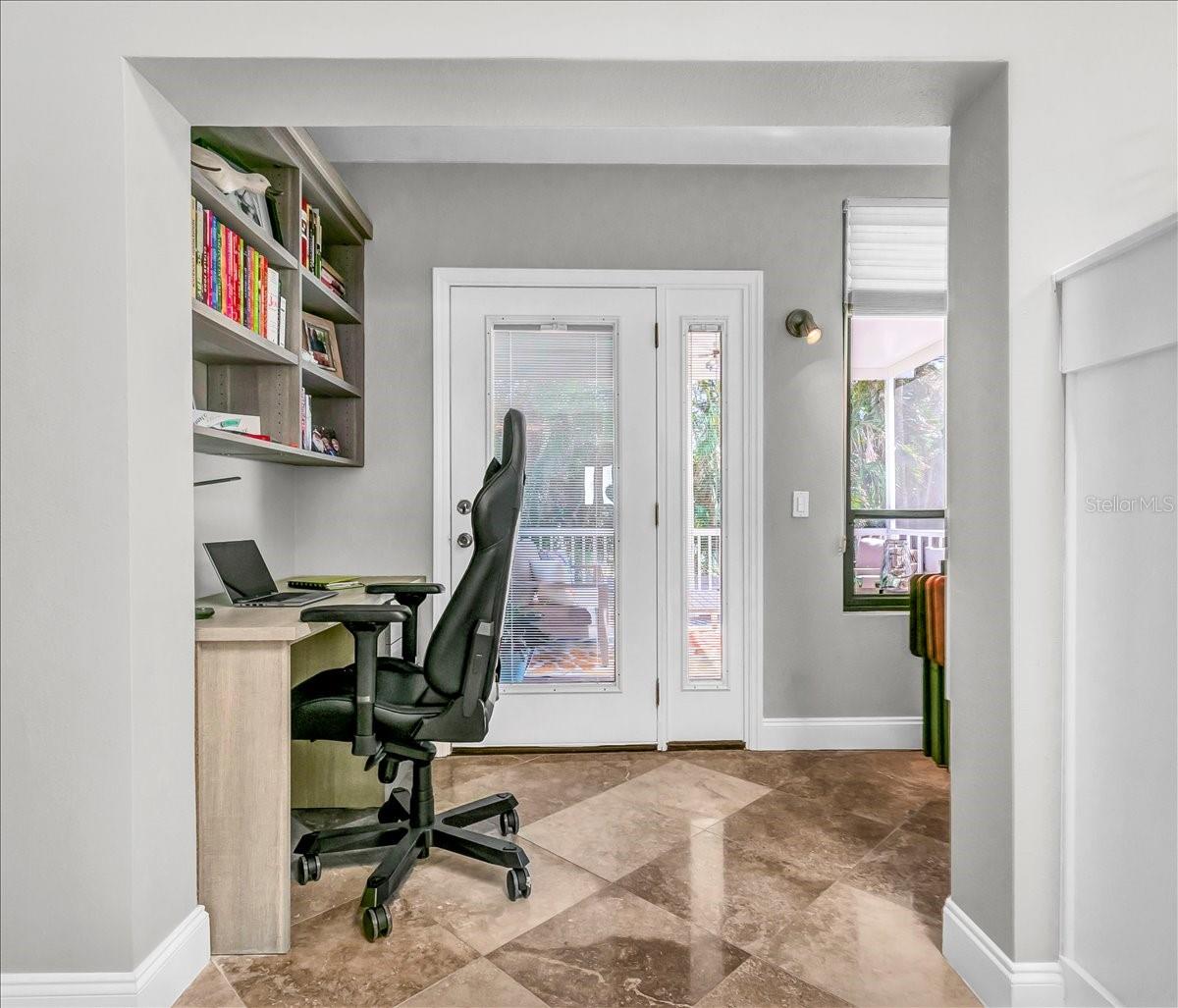 A great office nook provides a nice space near the back deck.