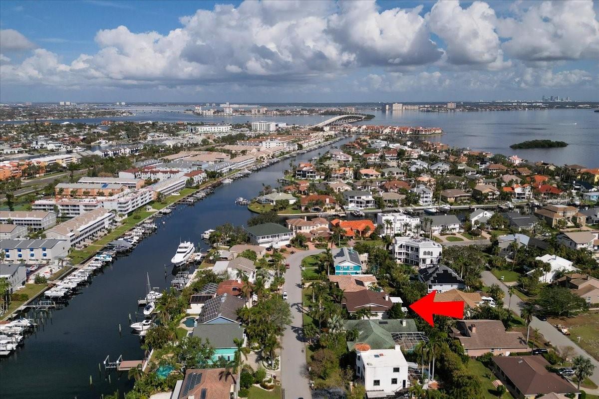 A view to the north shows the downtown St. Petersburg skyline.