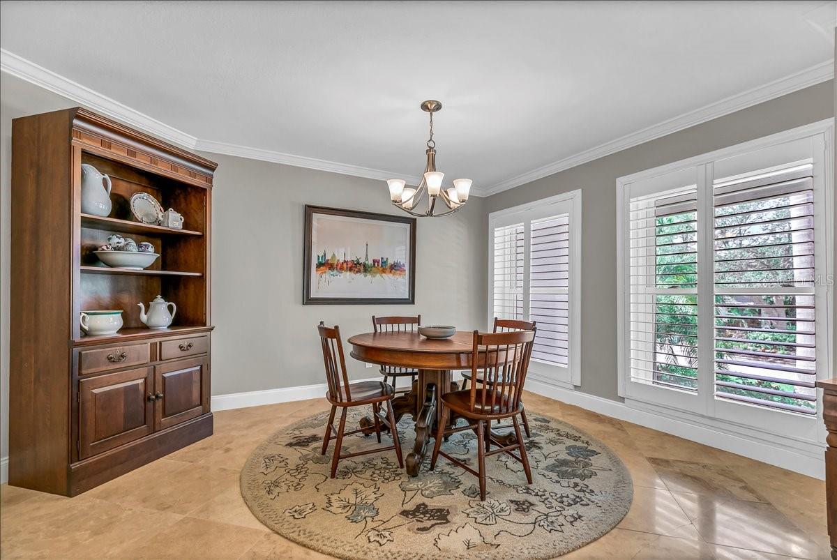 A formal dining space near the entry is ideal for comfortable dinner parties.