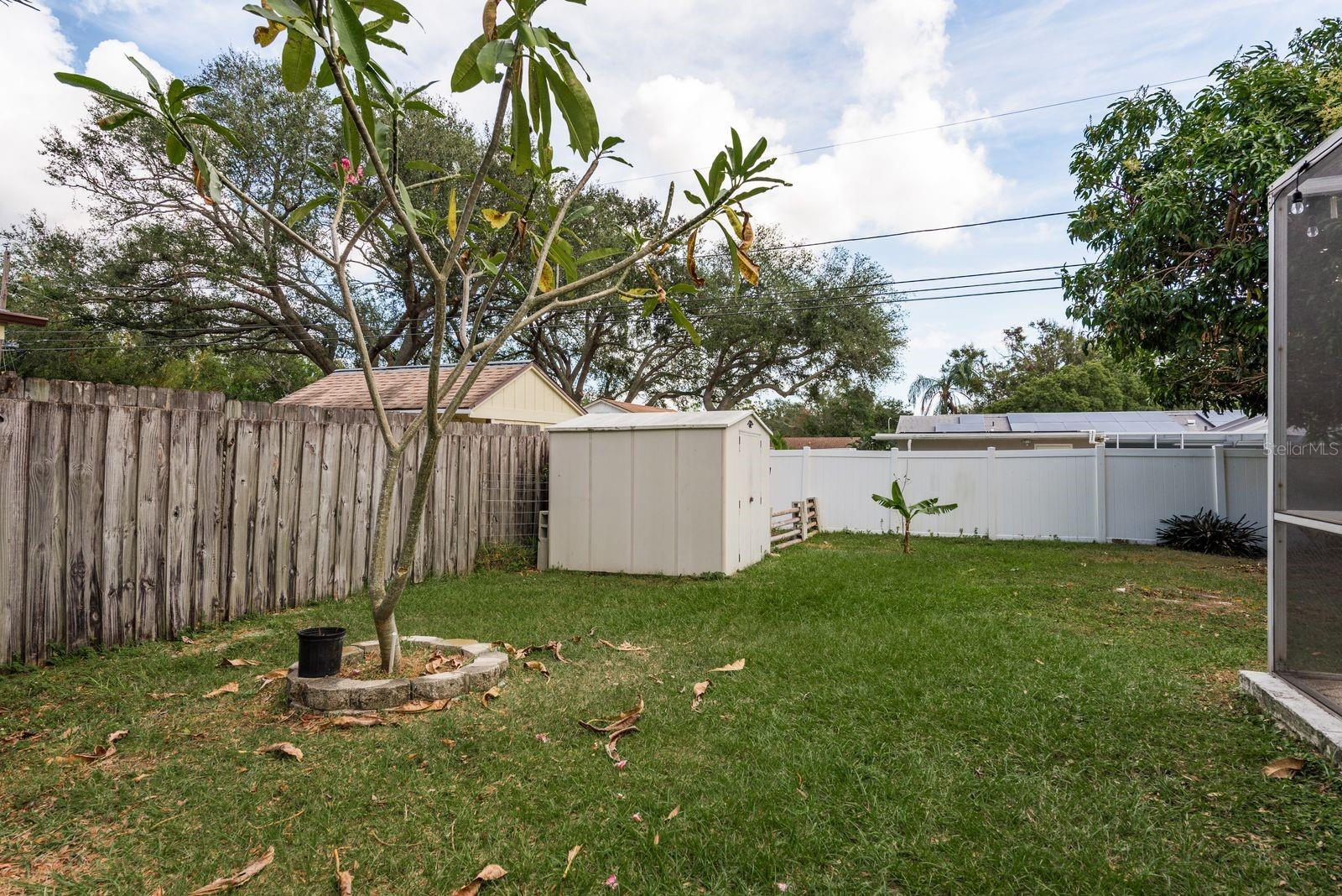 large fenced in yard