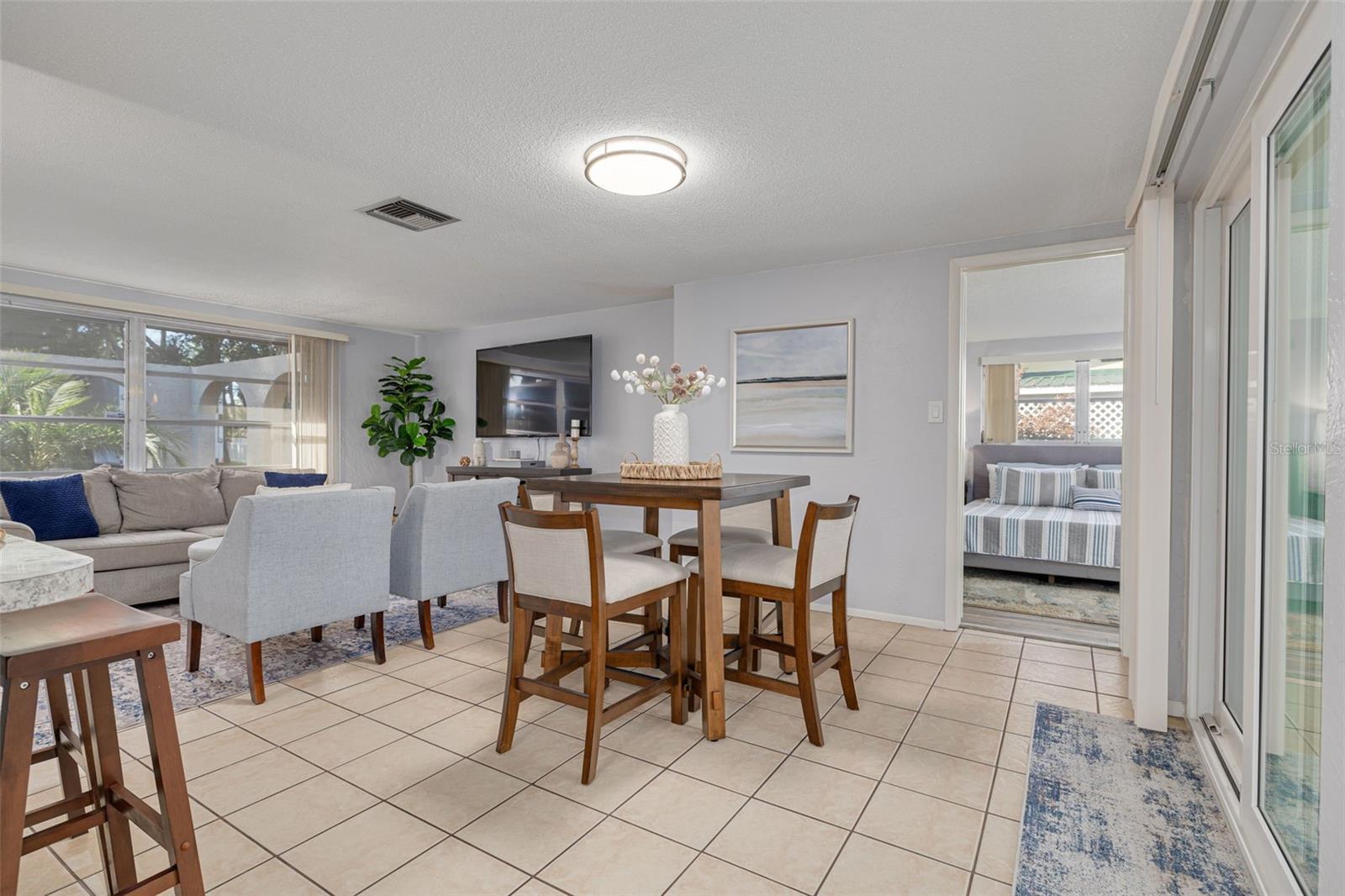 Dining area open to kitchen and living room