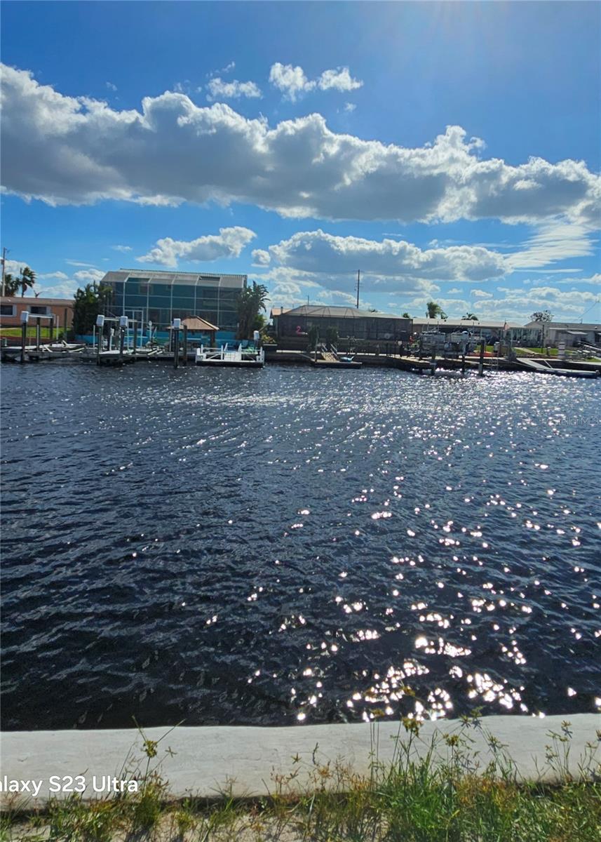 View across the WIDE canal to your neighbor across the canal.