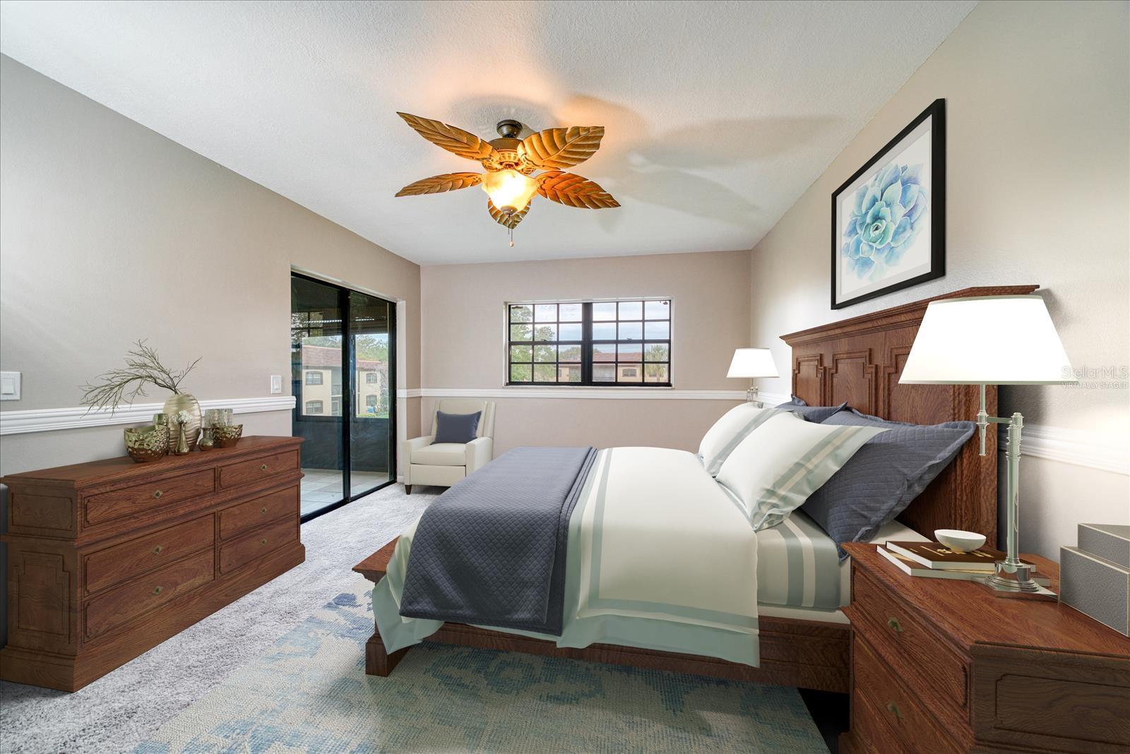 Virtually Staged Master Bedroom