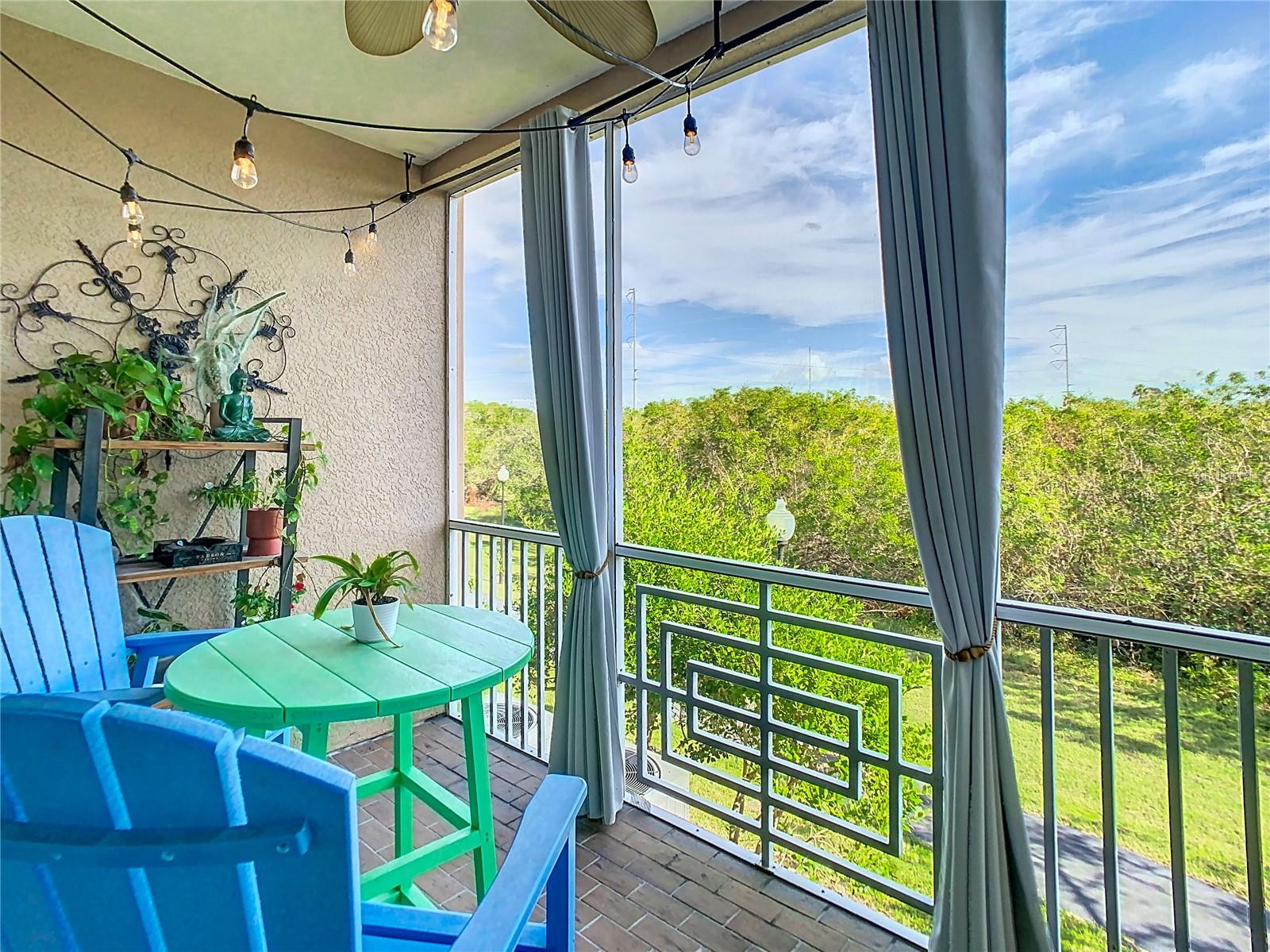 Screened-in lanai on the 2nd floor off of the dining and living room