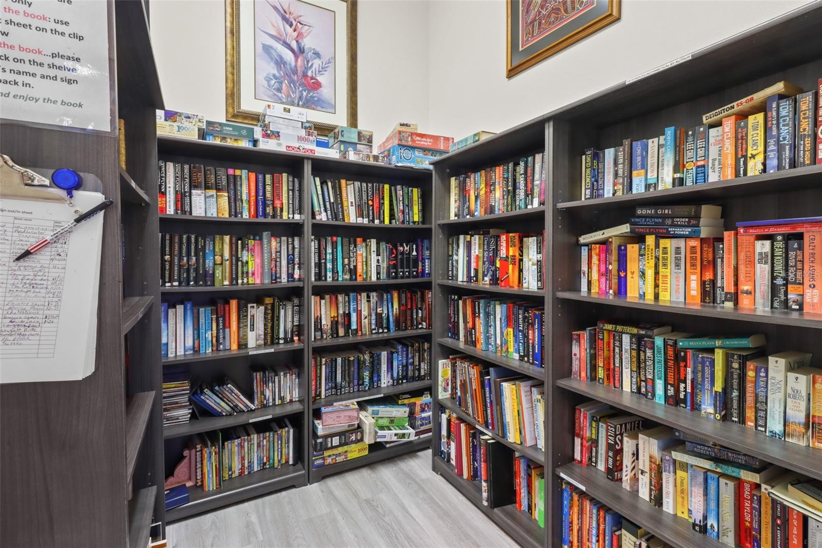 library in the clubhouse