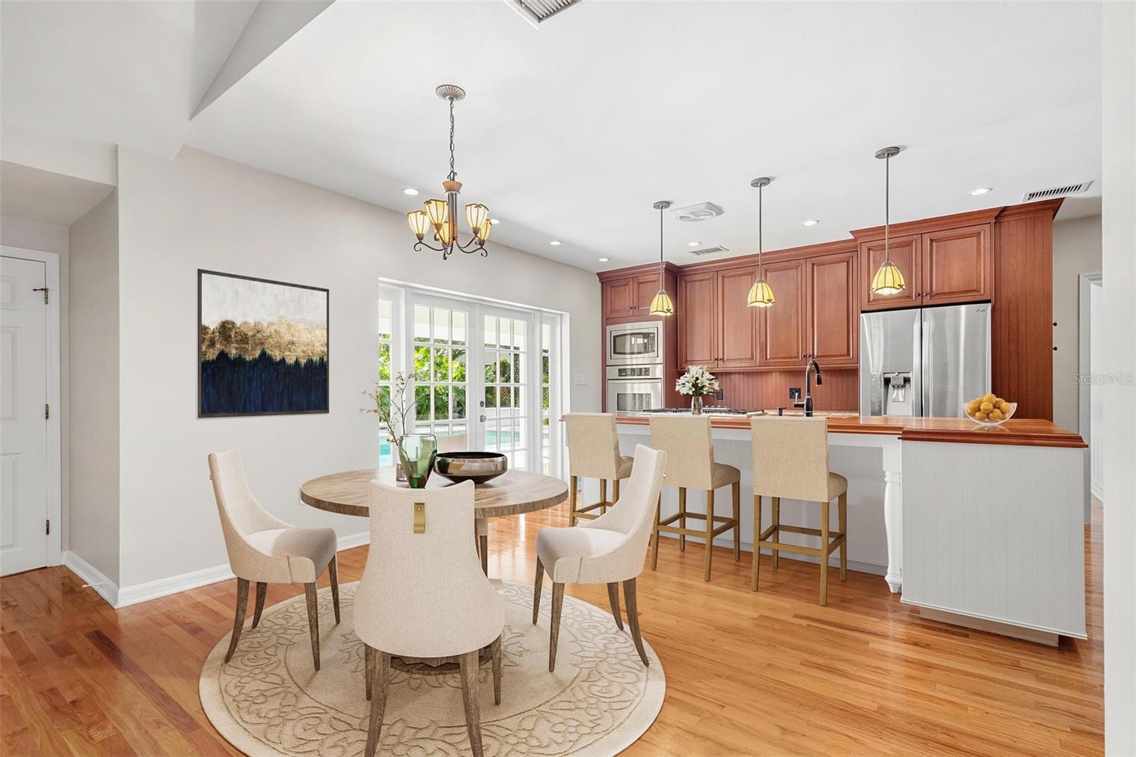 Virtual Staged kitchen and informal dining area