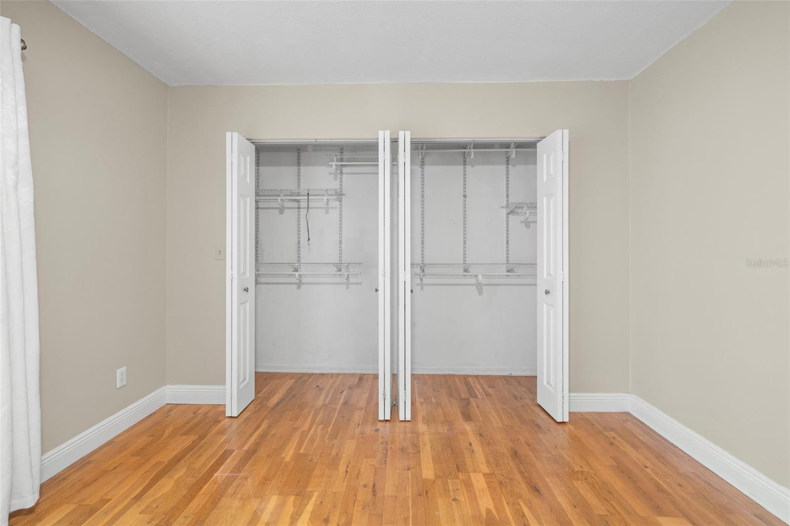 Master bedroom has double built in closet