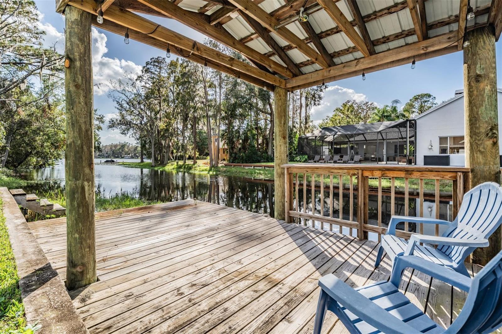 Private Dock with Steps leading into the water