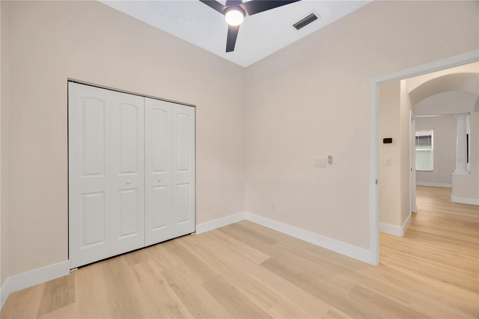 Downstairs bedroom with ample closet space!