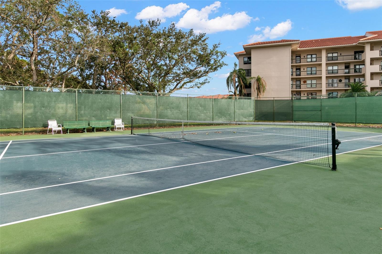 One of two tennis courts