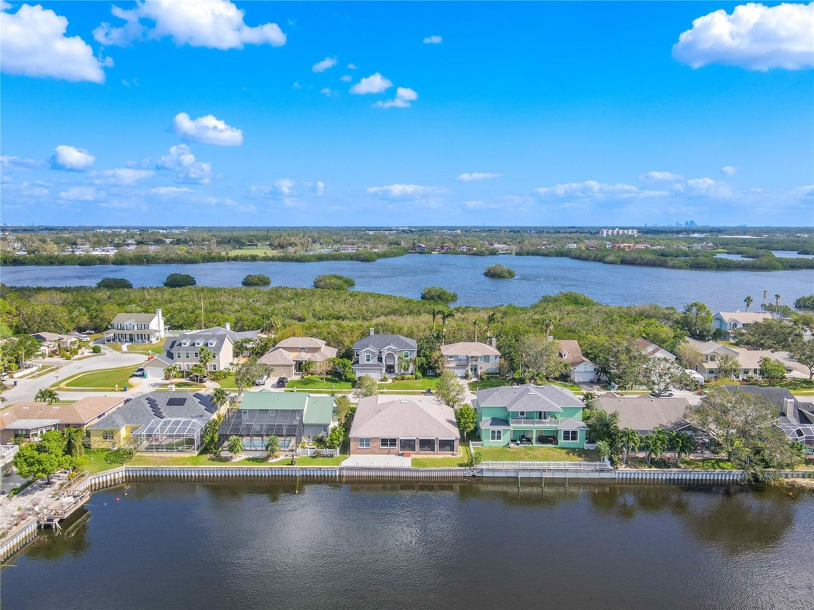 Overhead view of Carriage Bay Lake and the Bayou