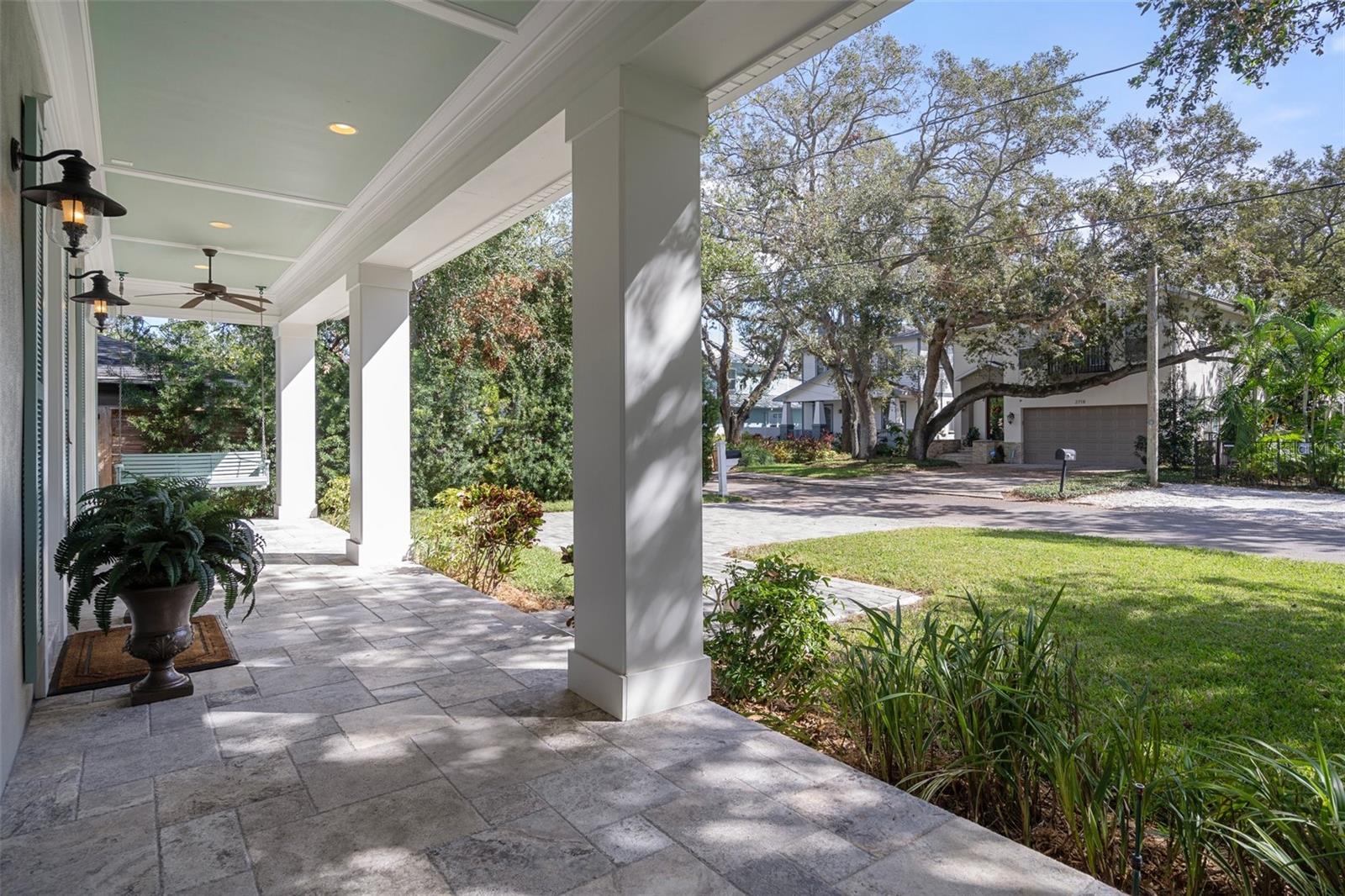 Expansive Front Porch with swings