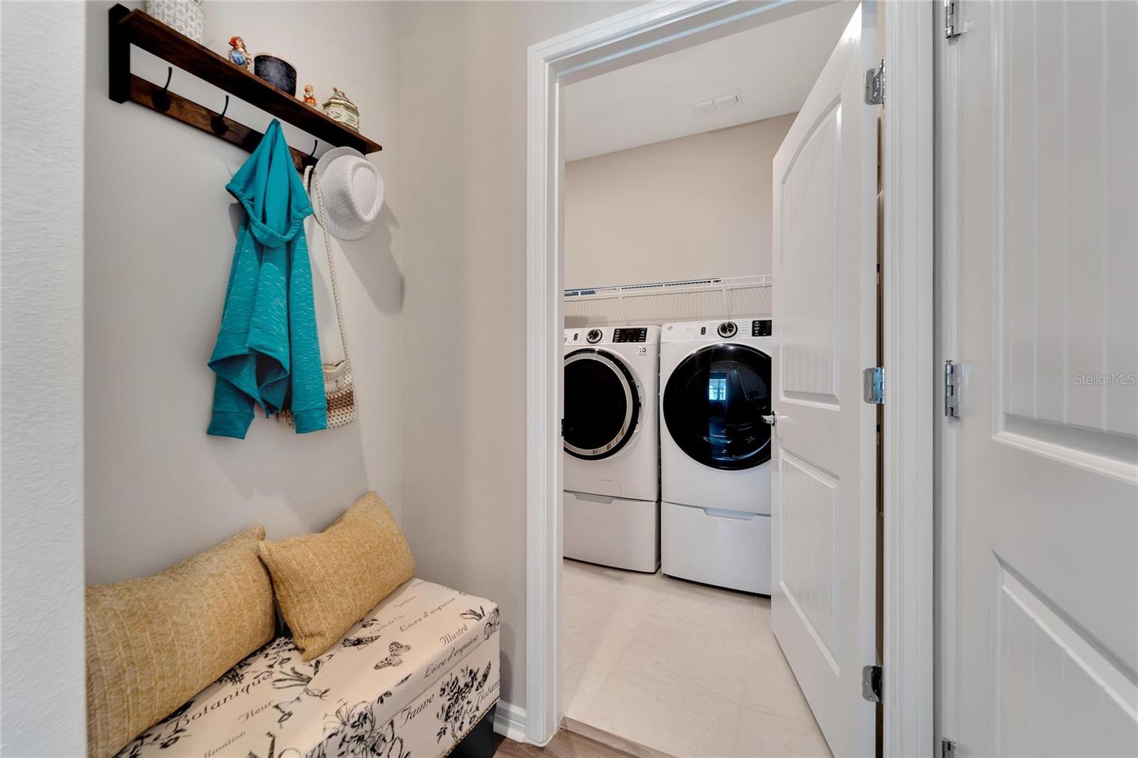 Drop off zone leading into laundry room