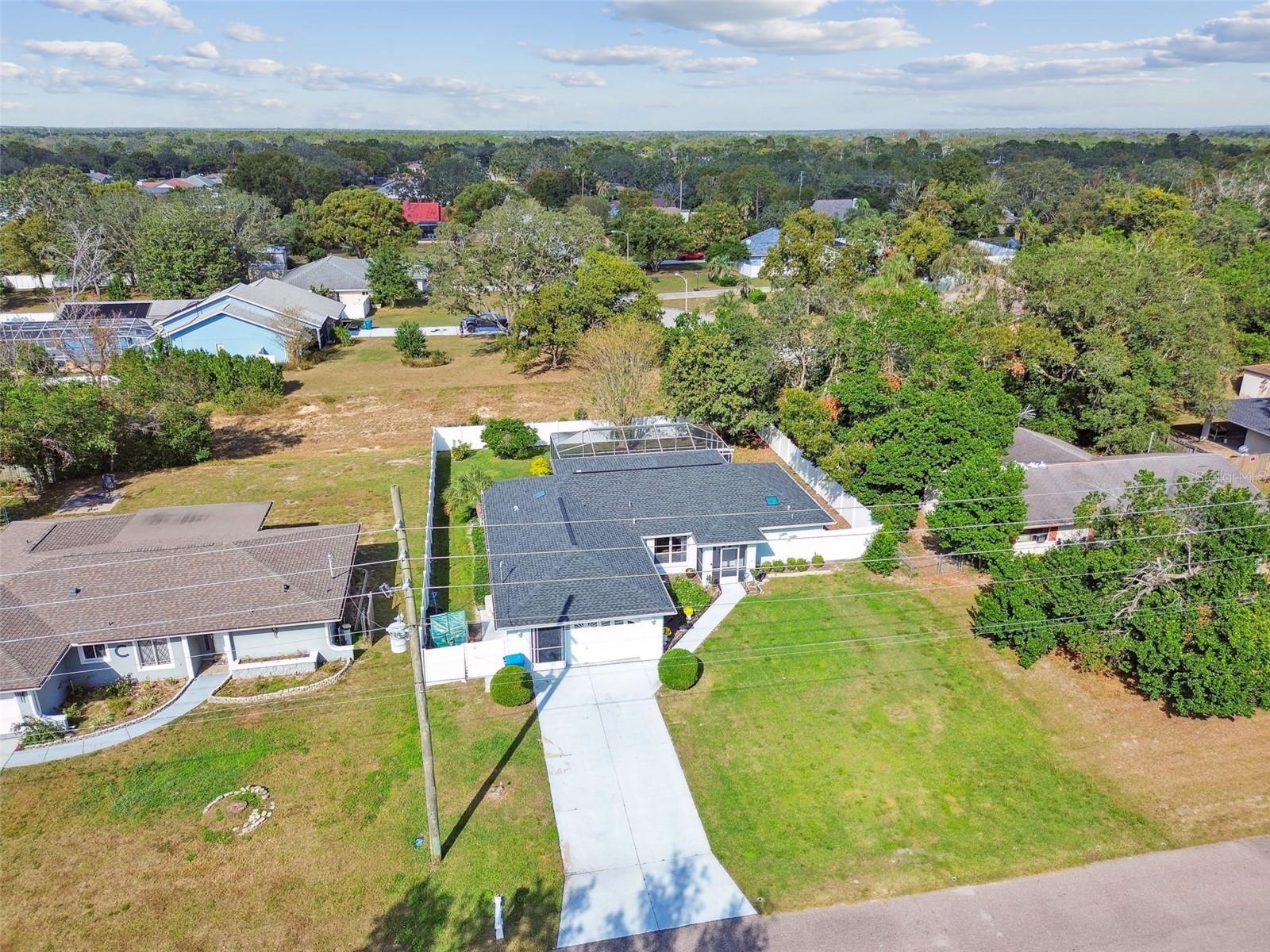 Aerial view of house