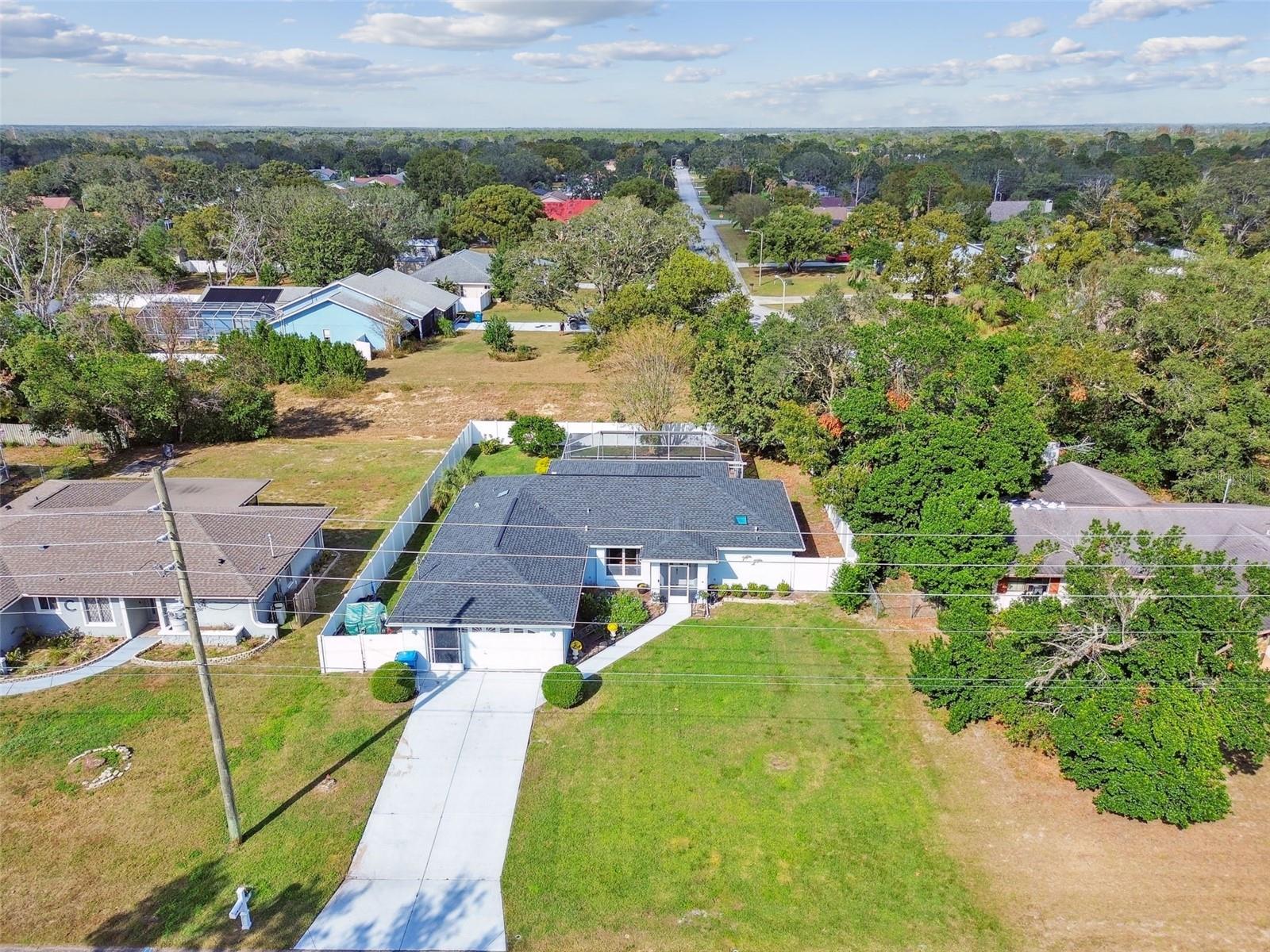 Aerial view of house