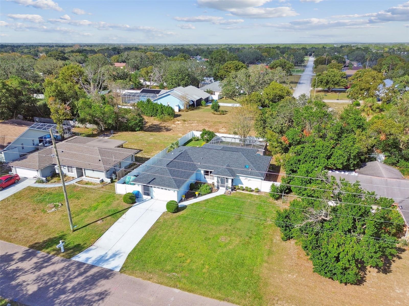 Aerial view of house