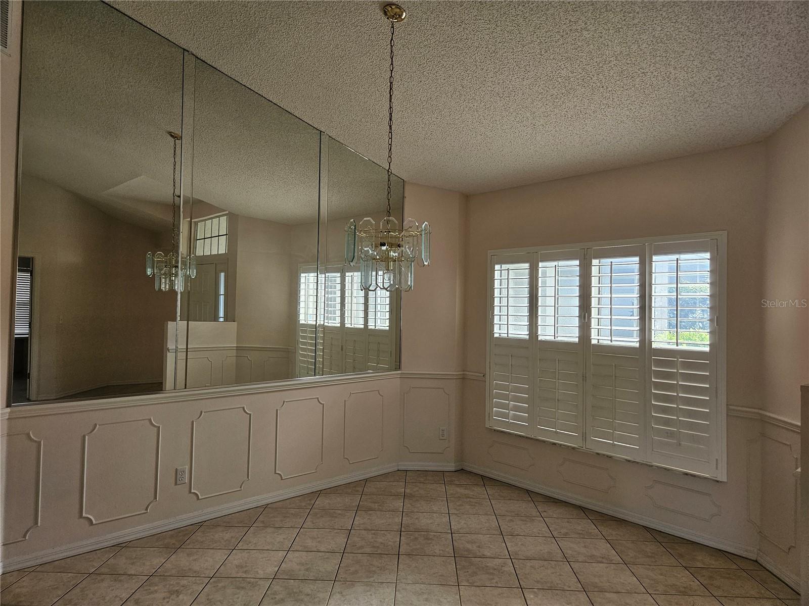 Mirrored Wall in Dining room