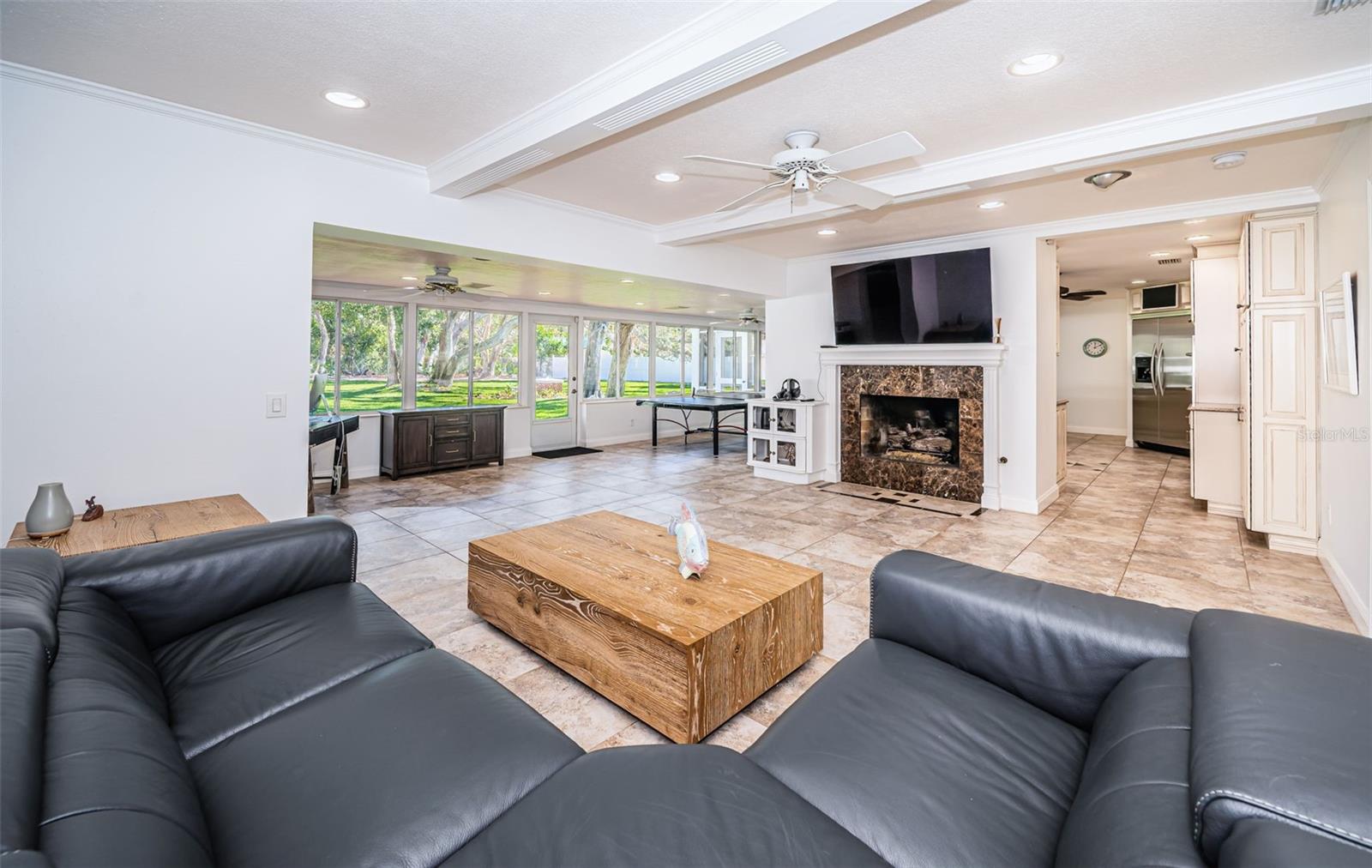 Family Room with gas burning fireplace