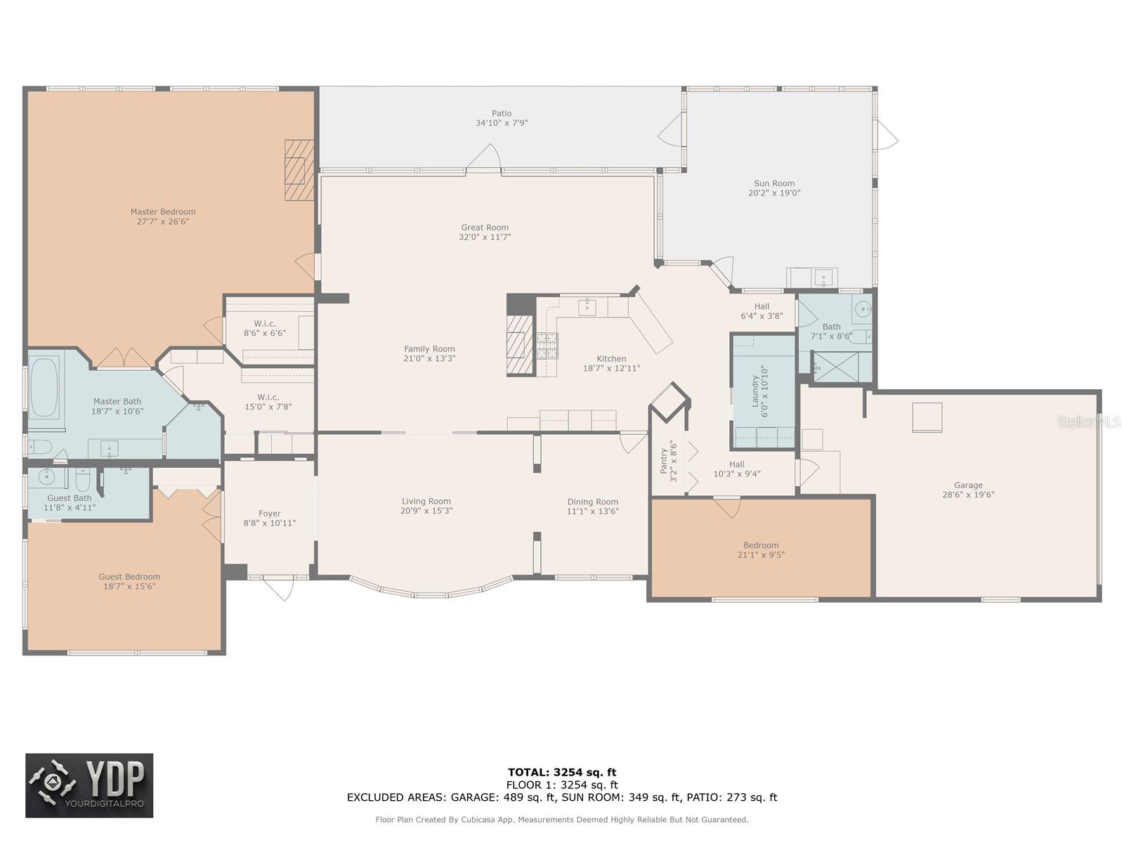 Main living area floor plan