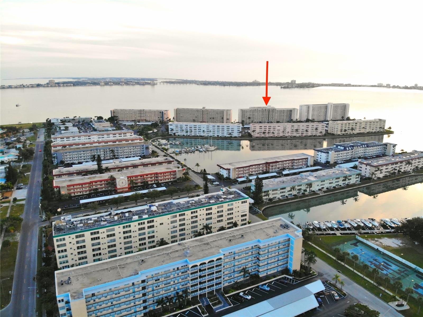 Town Shores Aerial Photo Showing Windsor Building Exterior.