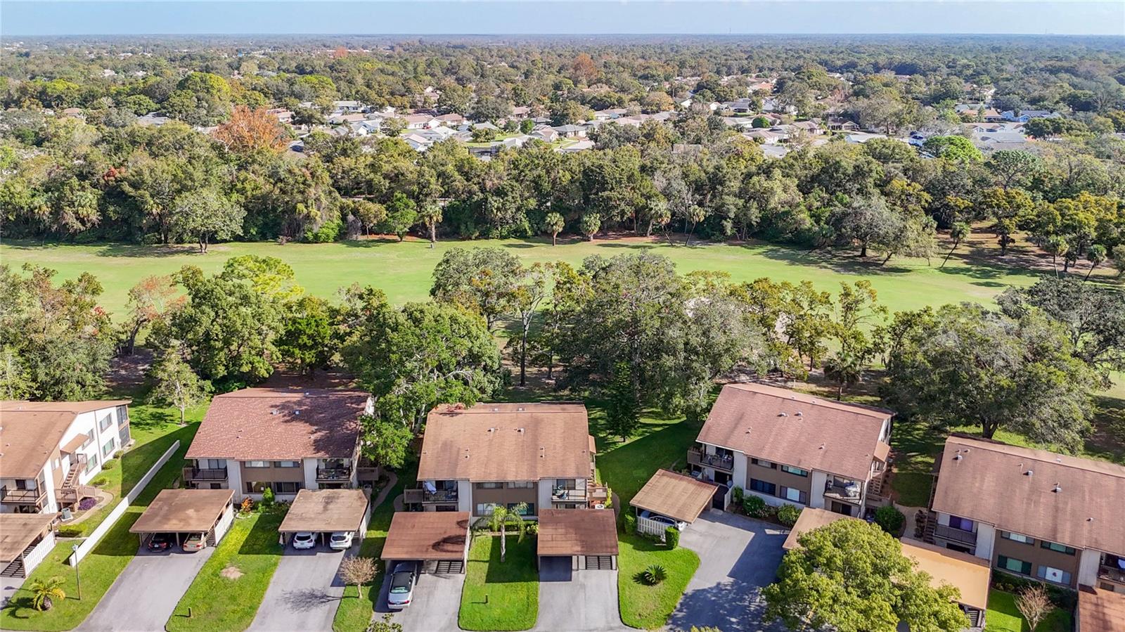 Golf course in rear