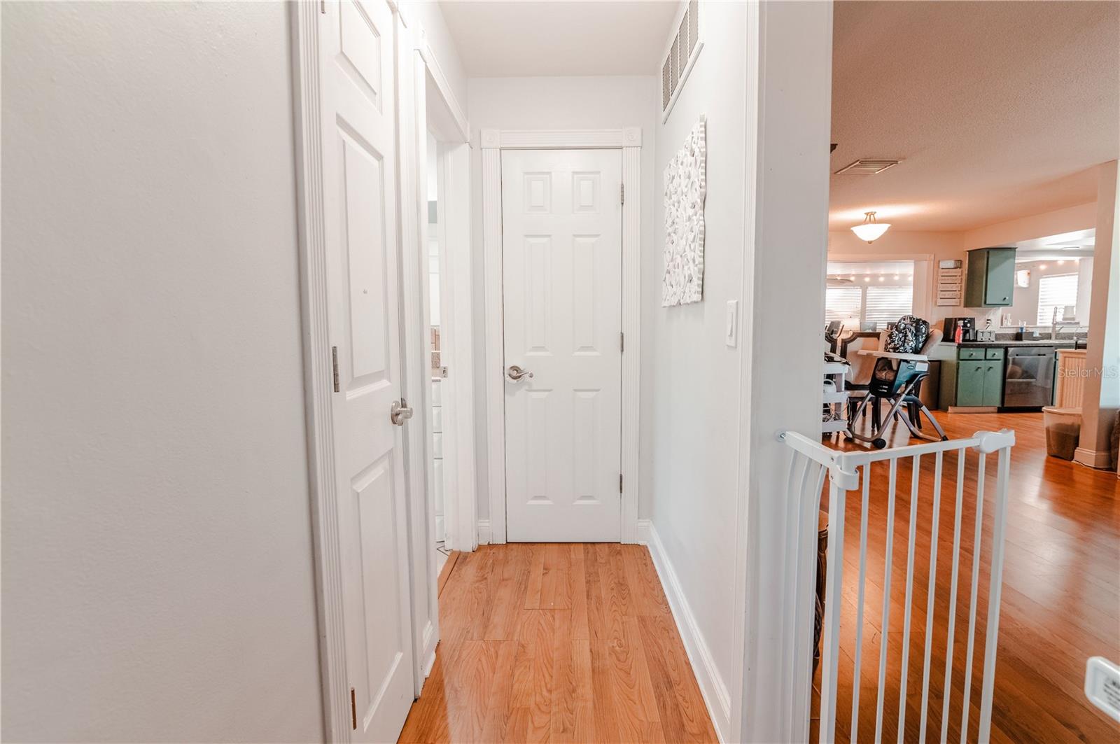 The hallway leads to 2 closets, (left and straight ahead) as well as the 2nd bathroom.