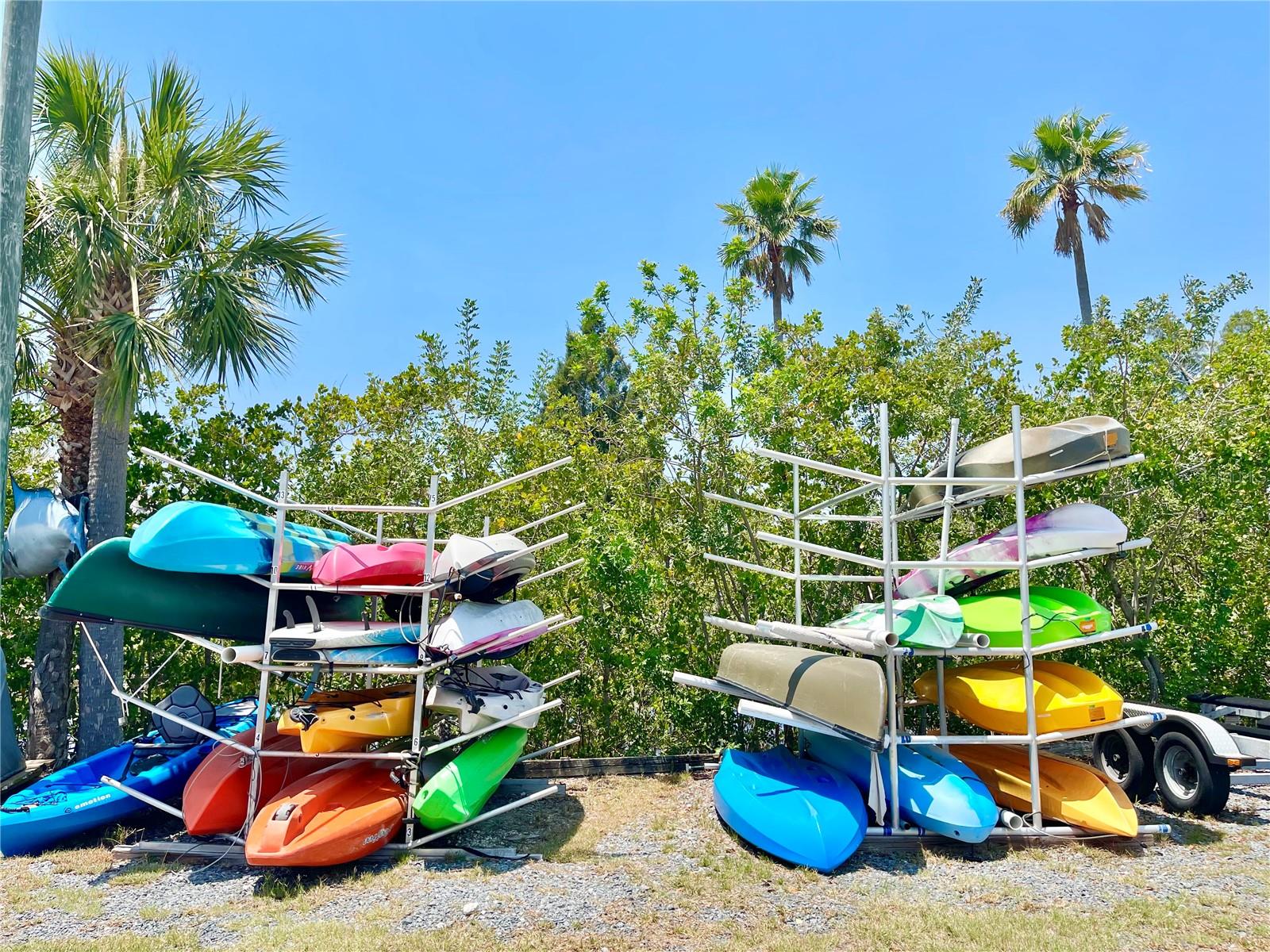 For additional fee, upon availability- kayak storage