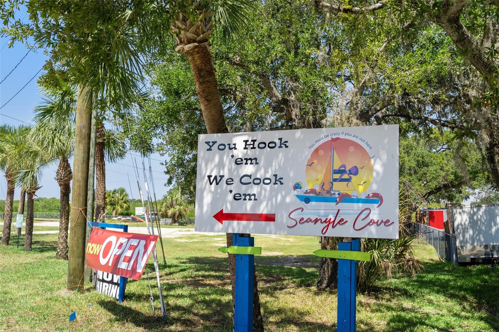 One of many nearby waterfront restaurants