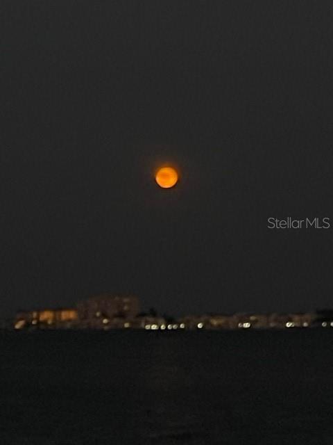 Night Moon view over water