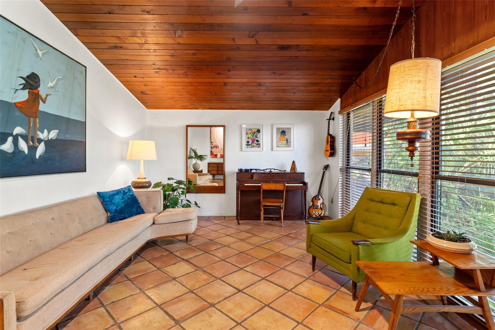 Entry Sitting Room, Mexican Tile Floors