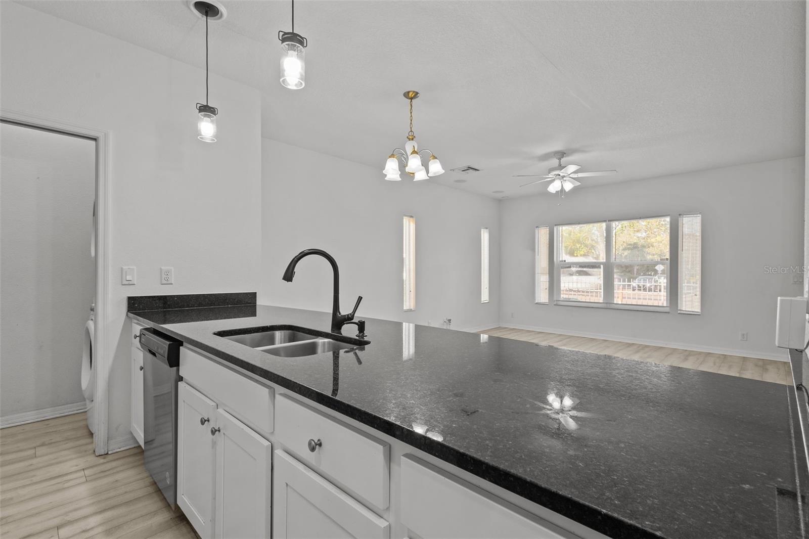 Kitchen with granite countertops