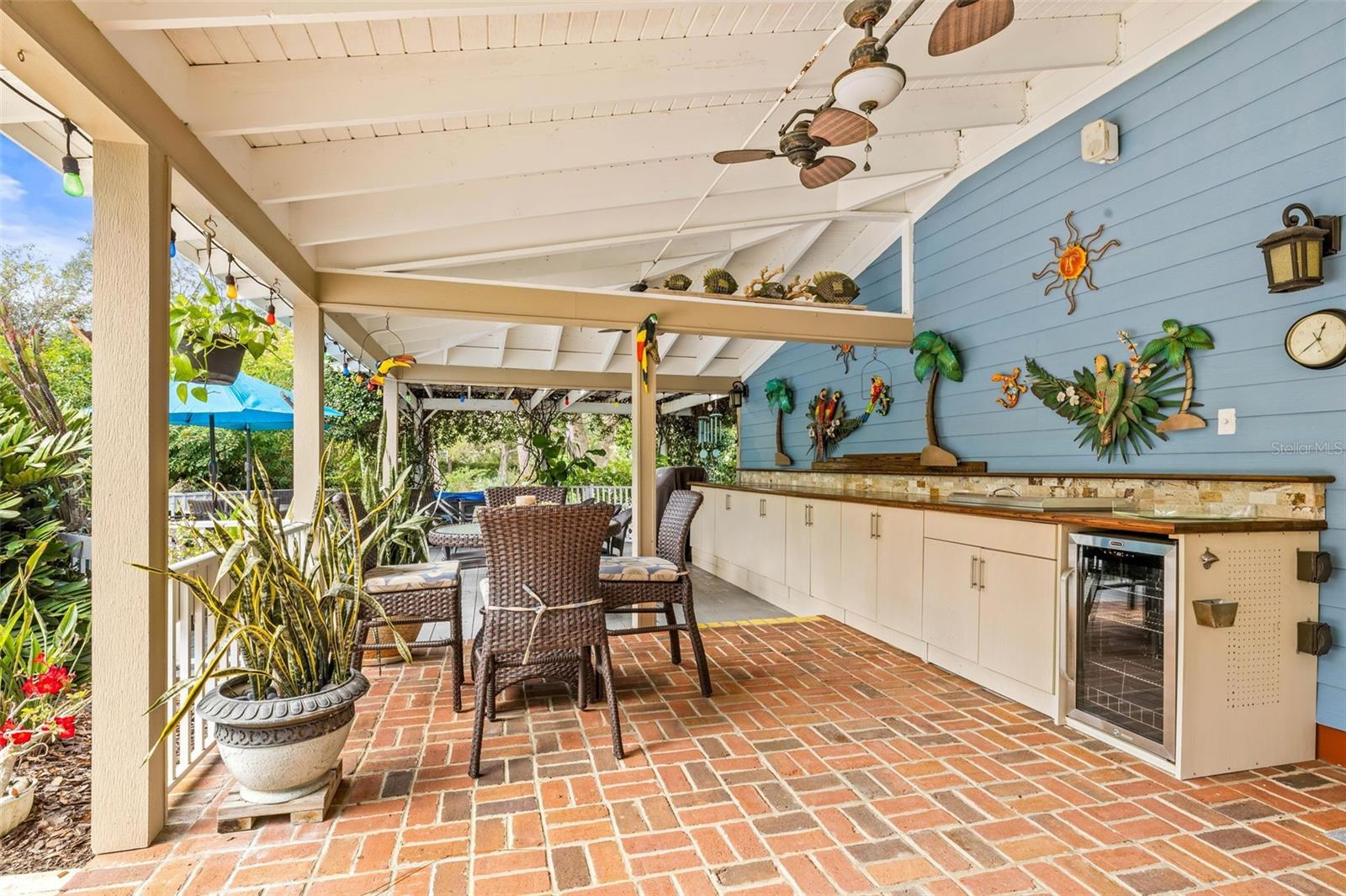 Covered Rear Patio with Storage Cabinets