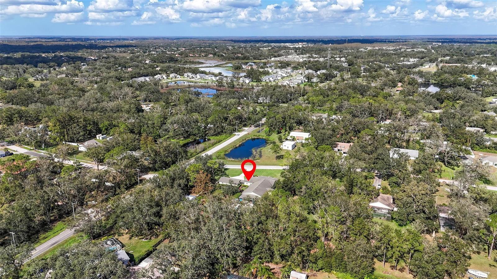 Aerial view of neighborhood