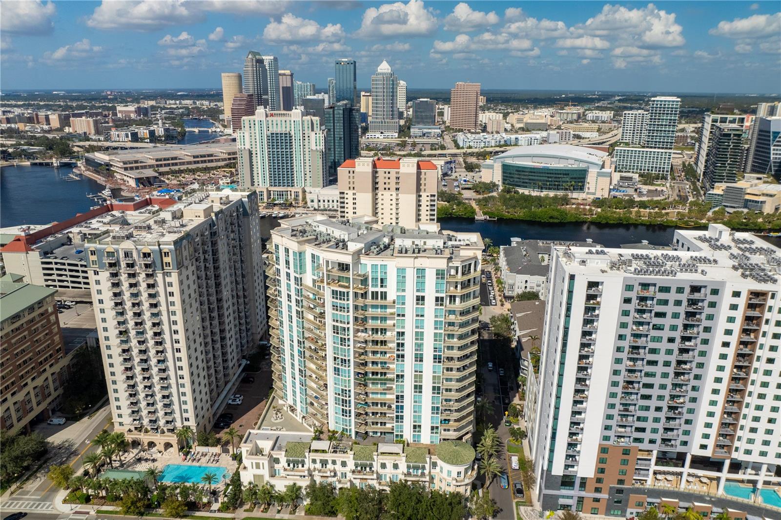 Aerial 1 - facing north downtown Tampa