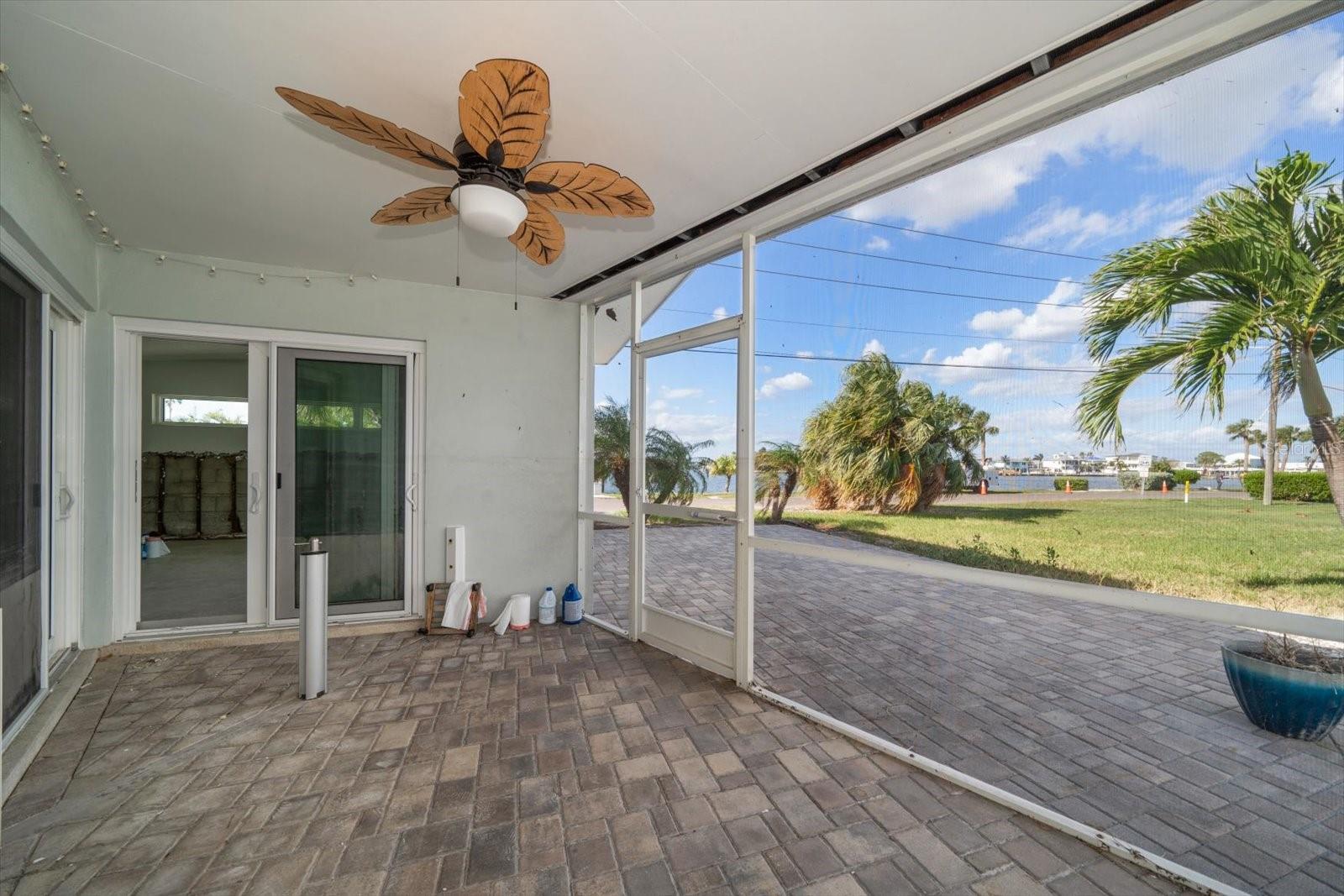 Screened back patio