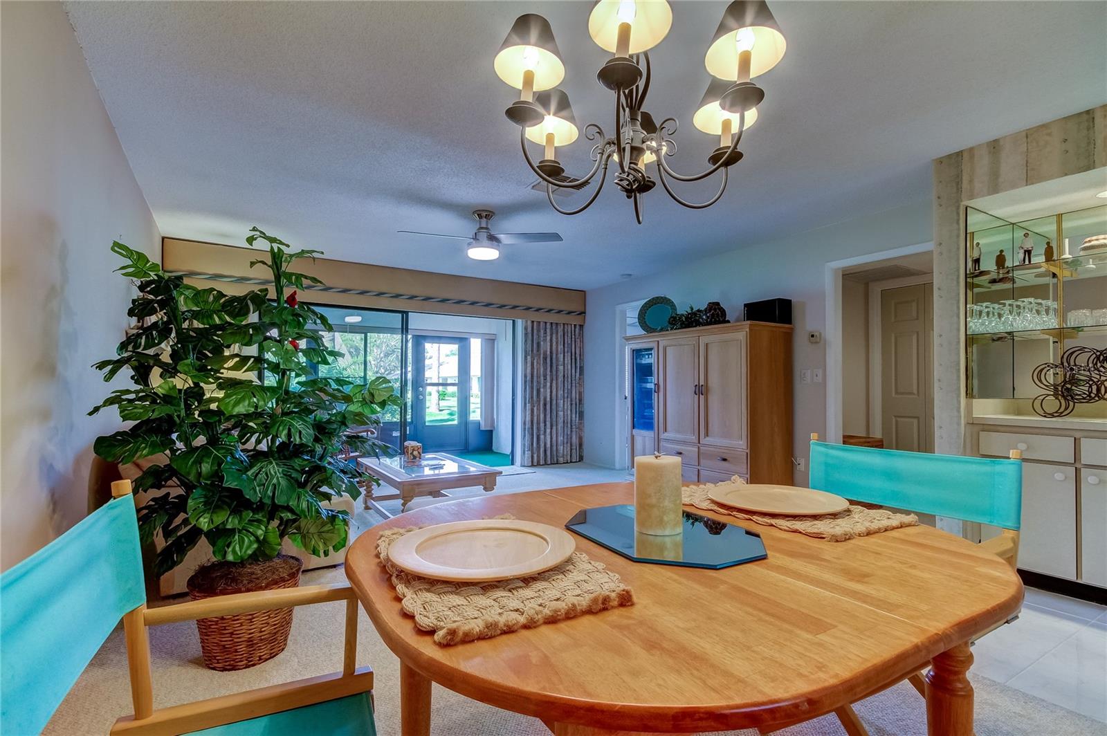 Dining Area seamlessly flows into the Living Room Space..