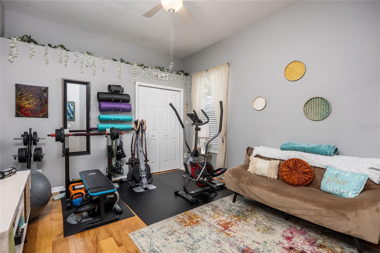 Bedroom 3 currently used as fitness room