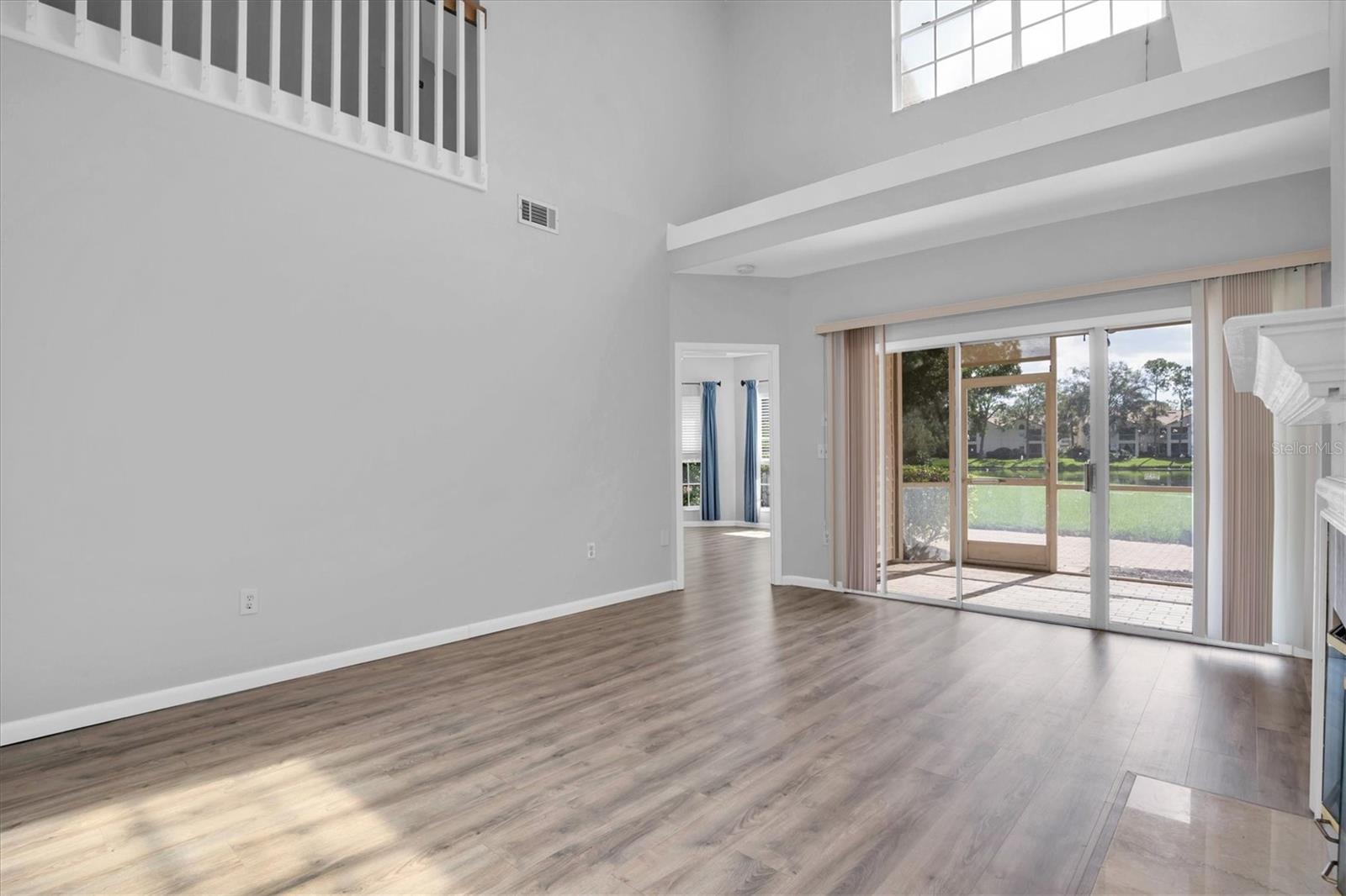 Sliding glass doors to patio