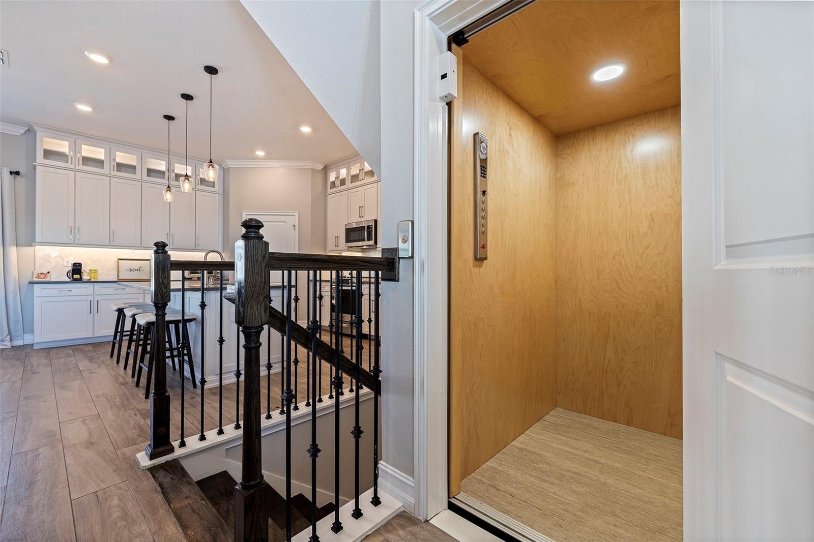 A spacious elevator makes townhome living a breeze!