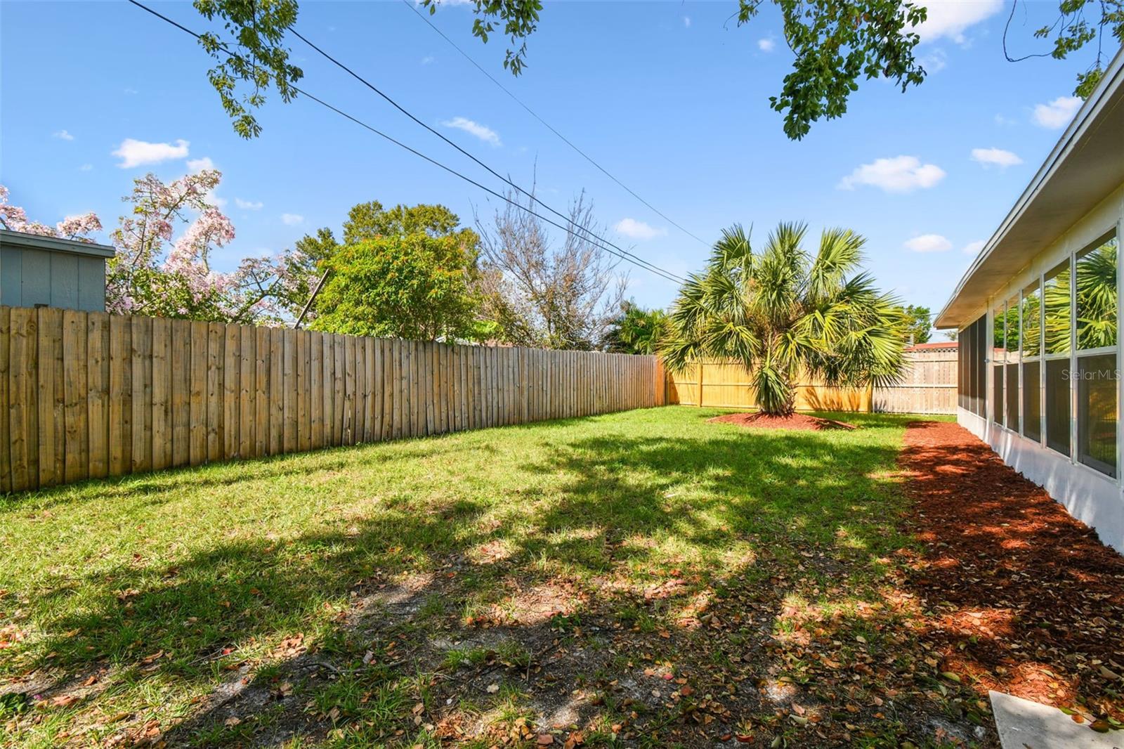 Privacy fenced backyard