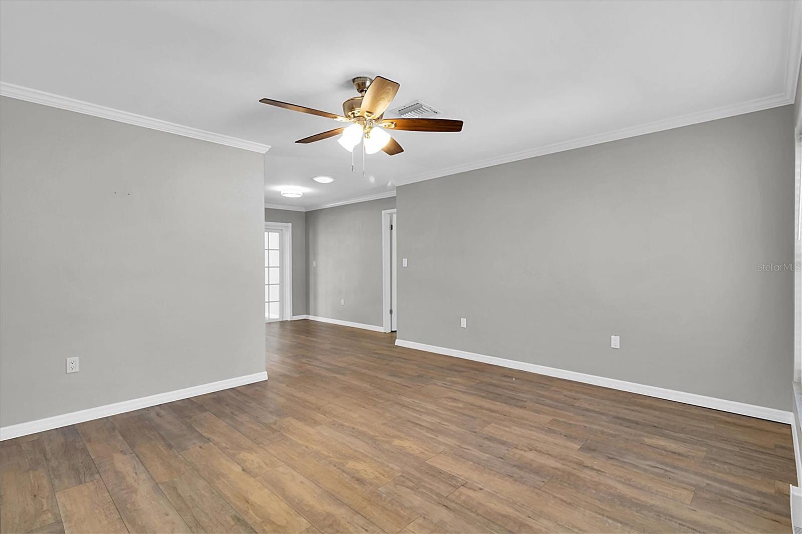 Living room facing dinette area