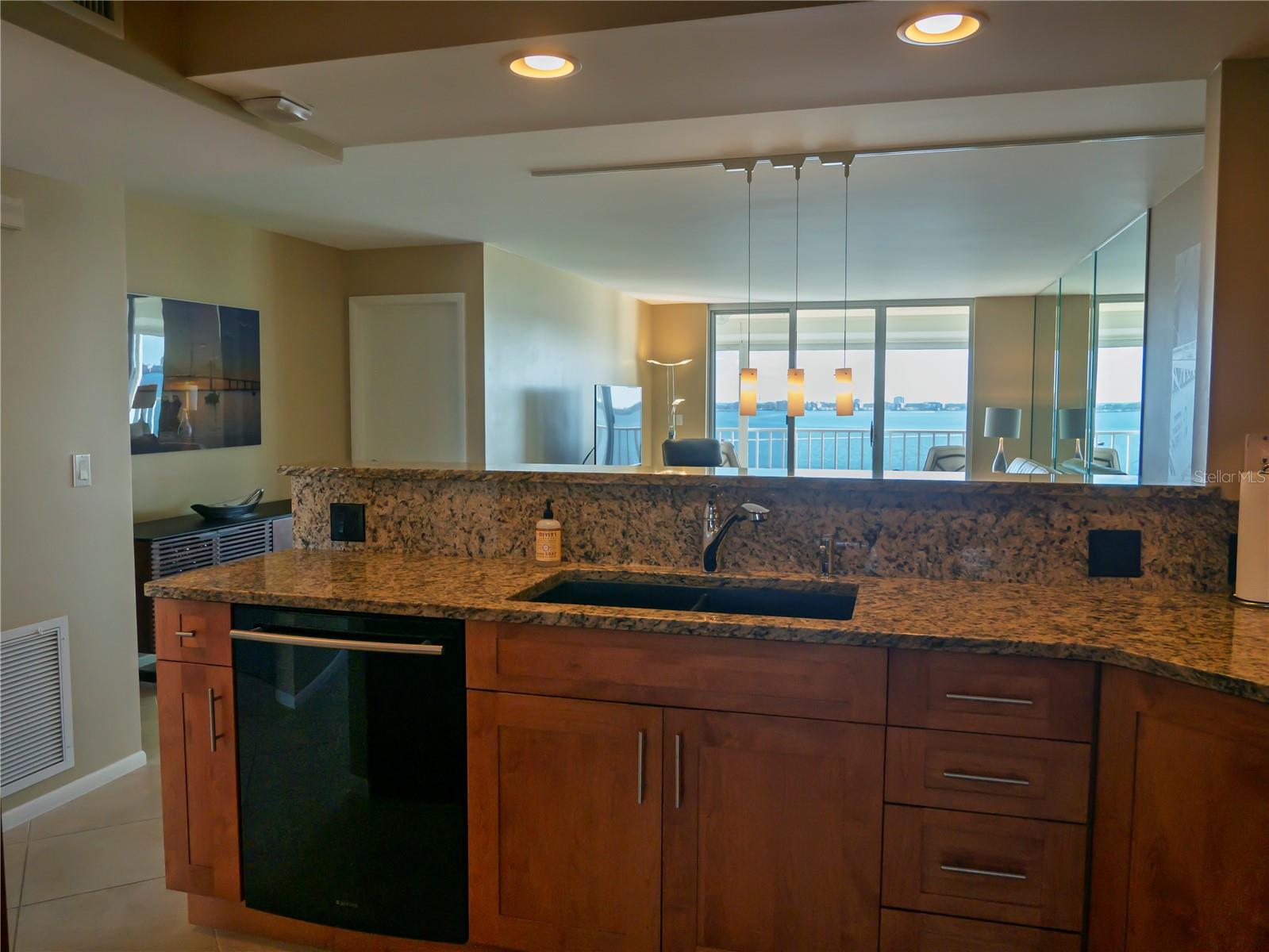 Kitchen looking into Dinning/Livingroom