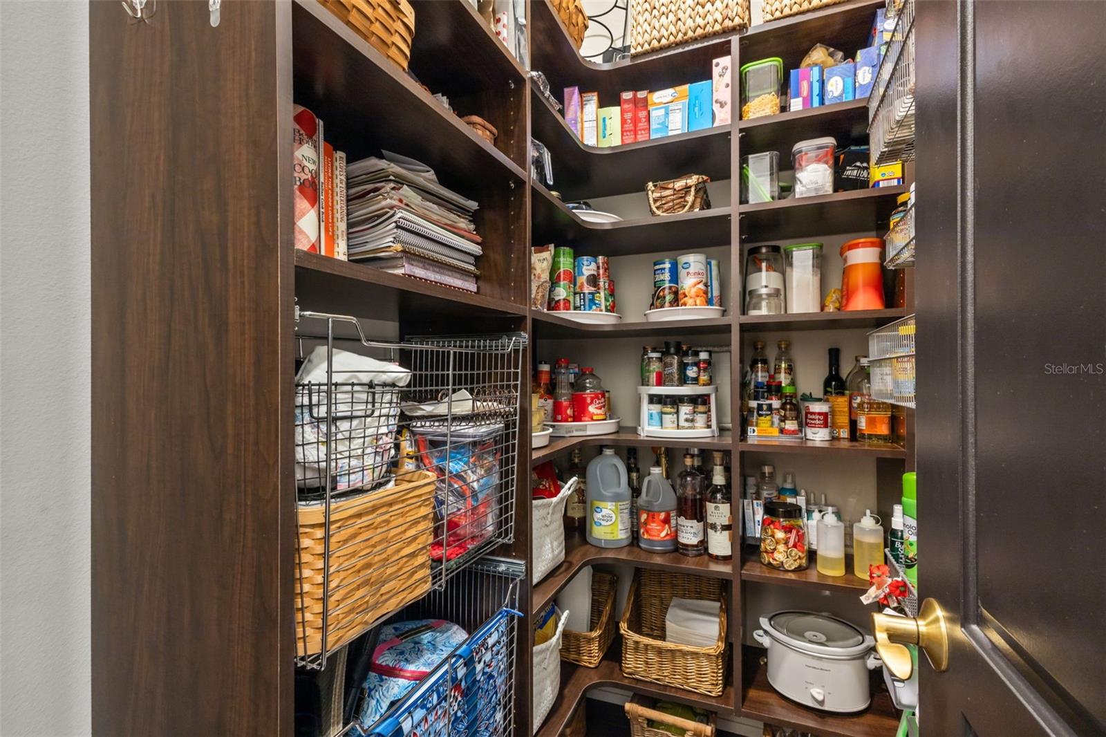 Pantry - walk in with custom wood shelves