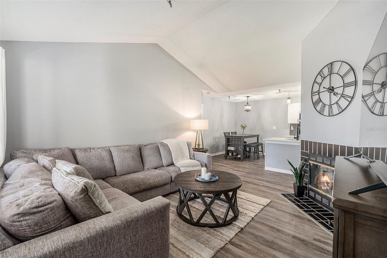 Open floor plan. The living, dining, and kitchen are open to each other.