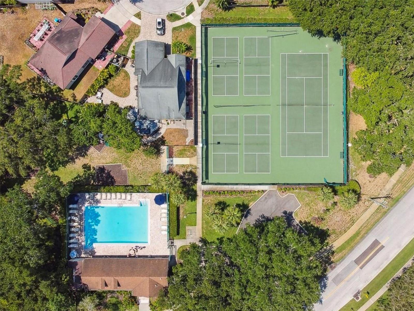 Community heated pool and tennis/pickleball courts