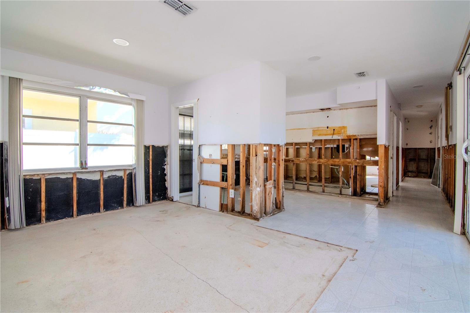 Dining room and kitchen